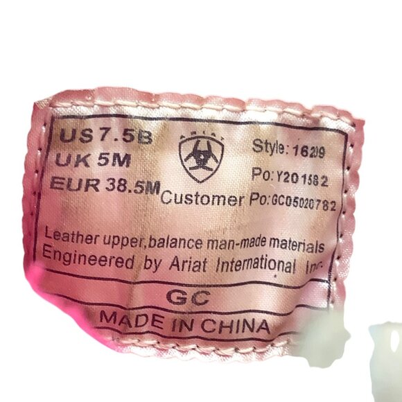 Ariat Women Western Boots 7.5 Snakeskin Leather Upper Embroidered Floral Design - Picture 5 of 6